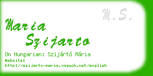 maria szijarto business card
